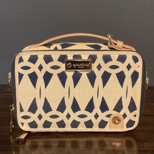 Spartina 449 Navy and Cream Geometric Crossbody Bag